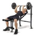MARCY Diamond Elite MD Standard Bench with 100 lb. Weight Set Black