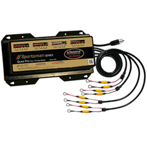 Dual Electronics Pro 10 Amp Sportsman Series 4 Bank Charger Black