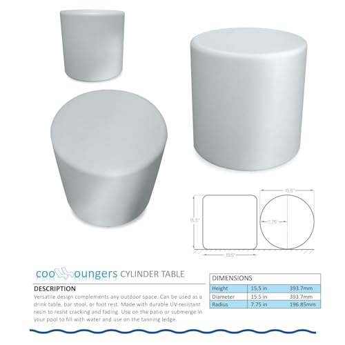 Cool Loungers Pool Wave Lounge Chairs Set of 2 with Side Table White