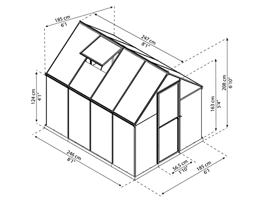 Palram Canopia 6x8 Greenhouse Kit Silver