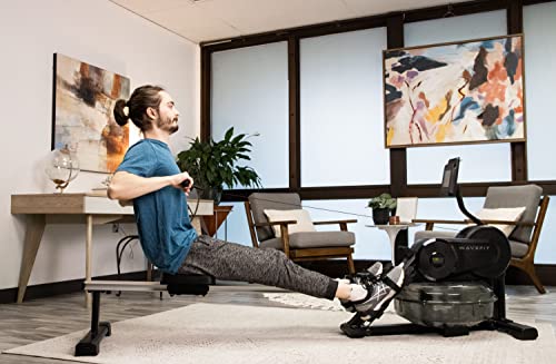 WaveFit Swell Series Water Rower R100 Indoor Rowing Machine with Bluetooth Connectivity, 300 lb Weight Capacity