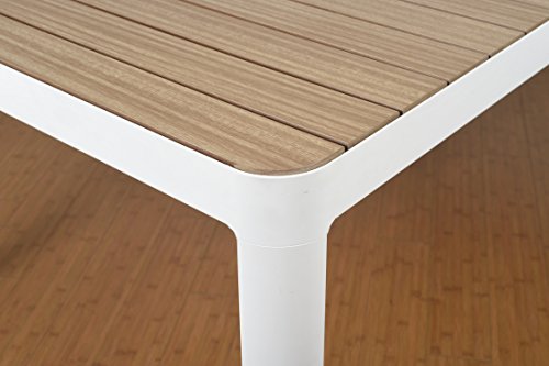 Amazonia Biscayne 9-Piece Rectangular Patio Dining Set Durable Wood White