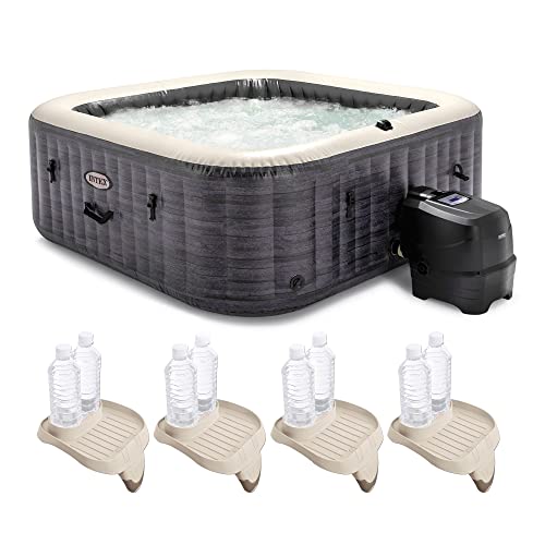 Intex PureSpa Plus Inflatable Square Hot Tub Spa Gray