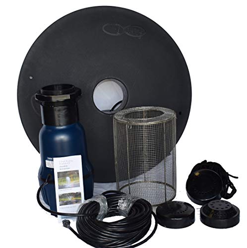 Custom Pro FT 14000 Floating Pond Fountain and Aerator Kit with 14,000 GPH Pump Black