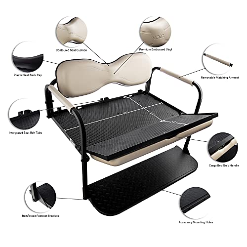 Golf Cart King MODZ® Flip4 Club Car DS Rear Seat Kit Black