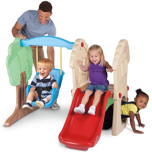 Multi-Color Climber & Swing Kids Slide Backyard Play Set Red Plastic Multicolor