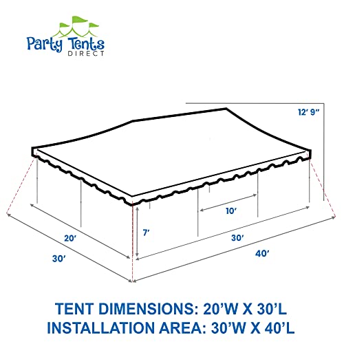 Party Tents Direct 20' x 30' Weekender Canopy Tent with Sidewalls Heavy Duty White