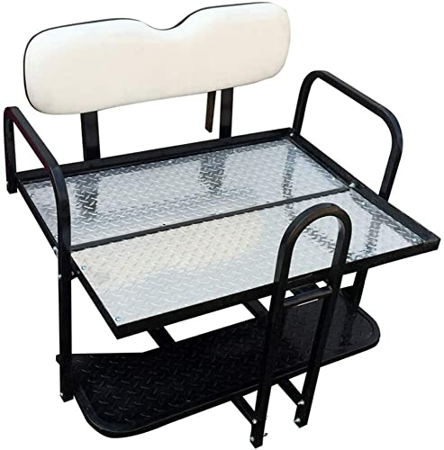 Performance Plus Carts EZGO TXT Golf Cart Rear Flip Back Seat Kit - Factory White