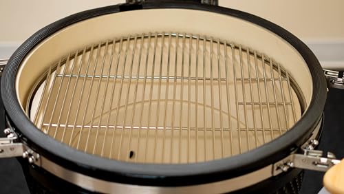 Comfortbilt 21" Kamado Grill Charcoal Smoker with Cart and Side Shelves Black