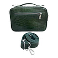 Vietnam Genuine Alligator Crocodile Leather Golf Shoe Bag Dark Green