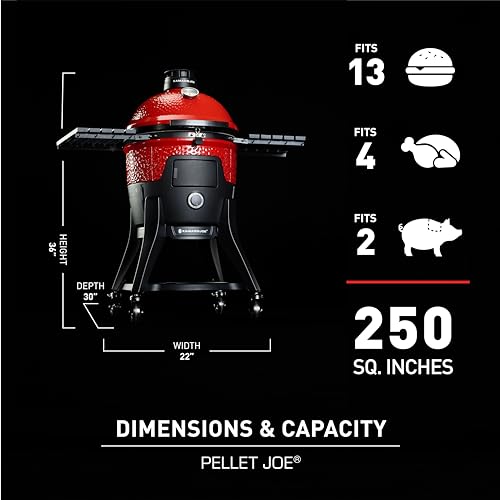 Kamado Joe 18-Inch Pellet Joe Grill and Smoker Red