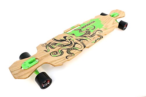 Inspiration Longboards Bamboo Composite "KARMA" Complete with Paris Trucks and Divine Wheels Black and Teal