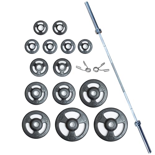 York Barbell Rubber Encased Steel Olympic Weight Plate Set
