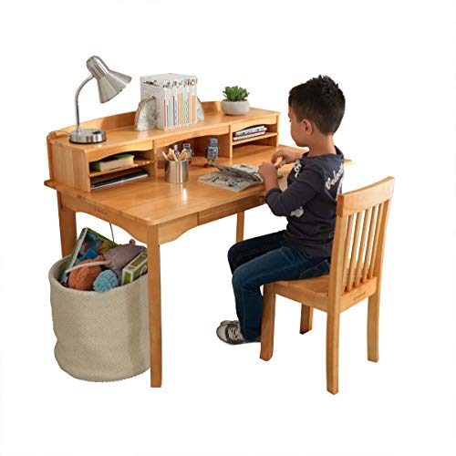 KidKraft Avalon Wooden Children's Desk with Hutch, Chair and Storage Natural