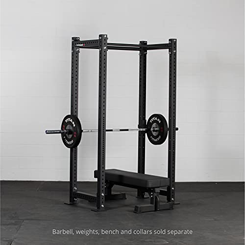 Titan Fitness X-3 Series Short Bolt-Down Power Rack with Weight Plate Holders 24-in. Depth Black