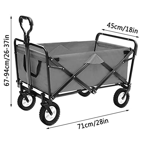 5sssallefaa Folding Utility Wagon Pull Along Cart for Outdoor Use, 60kg Load-Bearing