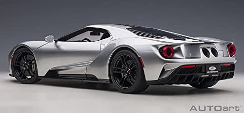 AUTOart 2017 Ford GT Ingot Silver Metallic Model Car 1/12 Black Stripes