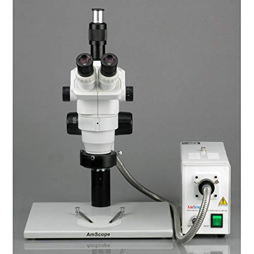AmScope Professional Trinocular Stereo Zoom Microscope with Fiber-Optic Ring Light