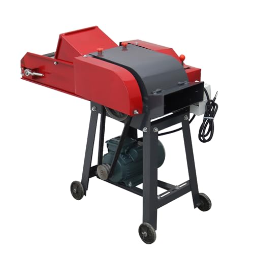 INTSUPERMAI 4-Blade Hay Cutter Pulverizer with Conveyor Belt Red