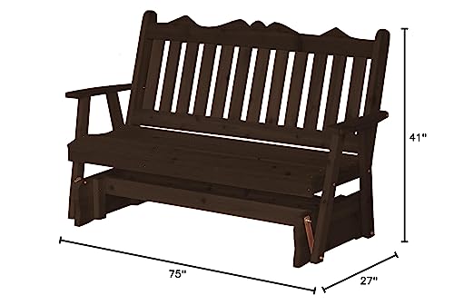 Furniture Barn USA Cedar 6' Royal English Glider Walnut Stain