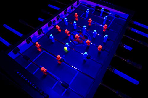 Warrior Table Soccer Professional Black Light Foosball Table Blue, Red