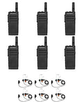 SR-Moto SL300-V-SC-2 VHF Digital DMR Radio with E346 Surveillance Headset 6 Pack