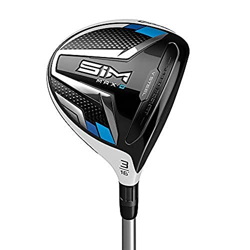 TaylorMade SIM MAX-D Fairway Left Hand Stiff Flex Titanium Black Blue
