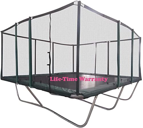Galactic Xtreme Rectangle Gymnastic Trampoline with Safety Net Black and Green