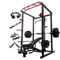 IFAST Power Cage with LAT Pull down System, Squat Rack, Weight Bench, 370lbs Weight Plates