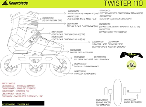 Rollerblade Twister 110 Unisex Urban Inline Skates Black/Red