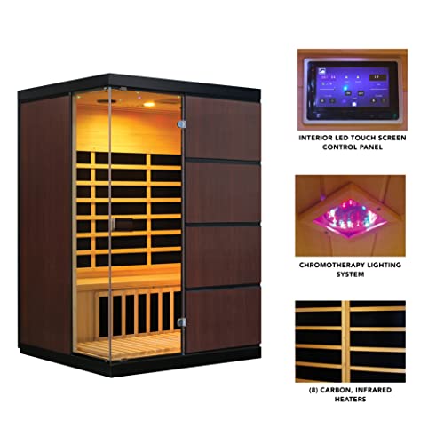 Blue Wave Sirona 3-Person Hemlock Infrared Sauna Espresso