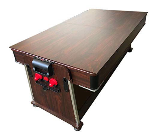 Simba USA 4-in-1 7Ft Pool Table with Benches - Green/White/Red