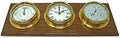 Tabic Brass Tide Clock & Barometer with Hygrometer & Thermometer, Handmade in England Multicolor