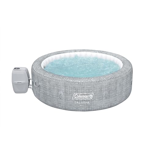 Coleman SaluSpa Sicily AirJet Inflatable Hot Tub Gray Wicker Print