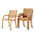 Amazonia Arizona Patio Stacking Chairs Set of 4 Teak Finish