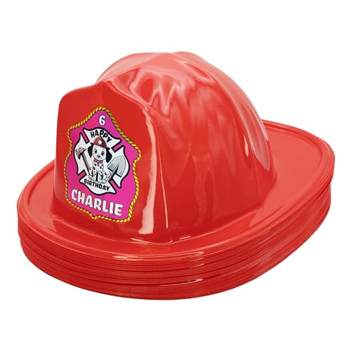 Kenco Kids Customizable Plastic Firefighter Hats Red