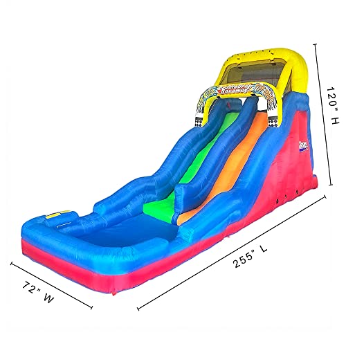 BANZAI Double Drop Raceway 120" Inflatable Water Slide with Splash Pool