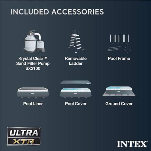 Intex Rectangular Ultra XTR Frame Swimming Pool Set Gray