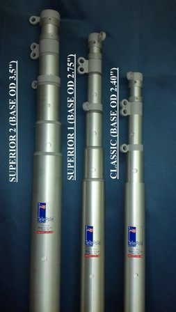 Telepole Manufacturing Inc 20' Superior 2 Telescoping Nautical Flagpole Silver