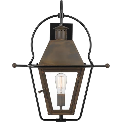 Quoizel Rue De Royal Charleston Outdoor Wall Lantern 22.5 Inch 1-Light Industrial Bronze