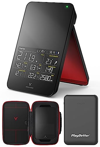 PlayBetter Swing Caddie SC4 Golf Launch Monitor + Home Simulator - Indoor & Outdoor Golf Swing Analyzer with Swing & Ball Flight Metrics - Bundle with SC4 Protective Case Portable Charger +Charger & Case