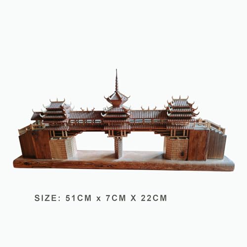 Okjew Handcrafted Wood Wind and Rain Bridge Model