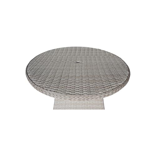 IC INTERNATIONAL CONCEPTS Outdoor 5 Piece Wicker Patio Furniture Set with Round Table and 4 Chairs Natural