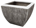 HomeRoots Large Distressed Ribbed Flower Pot Planter Gray