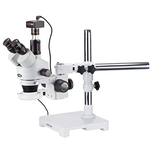 AmScope Digital Trinocular Stereo Zoom Microscope 7X-90X with 10MP Camera and LED Light