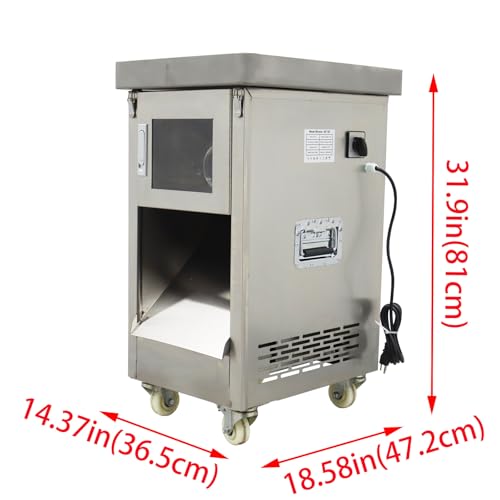 INTSUPERMAI Commercial Meat Grinder 8MM Stainless Steel Electric Mincer 400KG/H Silver
