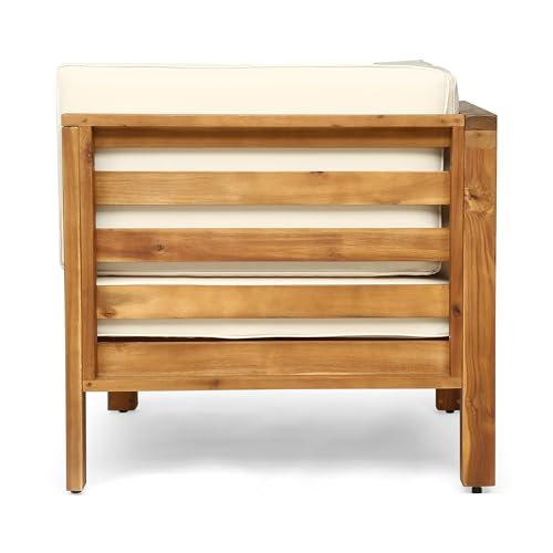 Kaimei OANA 3-Piece Acacia Wood Loveseat Set with Coffee Table Beige