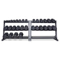 REP Rubber Hex Dumbbell Set 5-75 lbs with 2 Matte Black Racks
