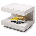 VIG Furniture Limari Home Esso LED Light C-Shaped Nightstand White Glossy
