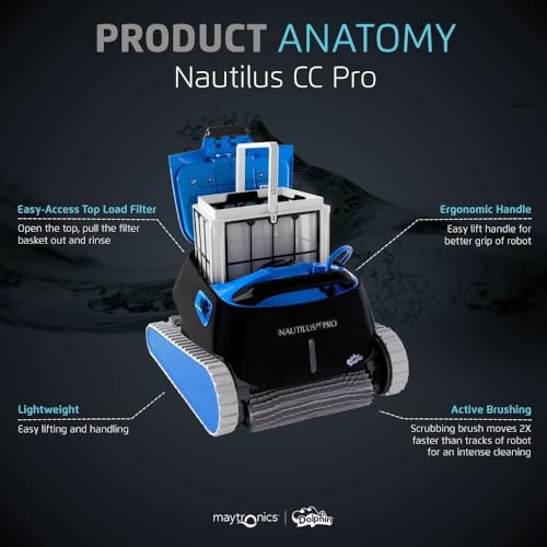 Dolphin Nautilus CC Pro Wi-Fi Robotic Pool Vacuum Cleaner Black